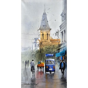 Zahid Ashraf, 12 x 24 inch, Acrylic on Canvas, Cityscape Painting, AC-ZHA-156